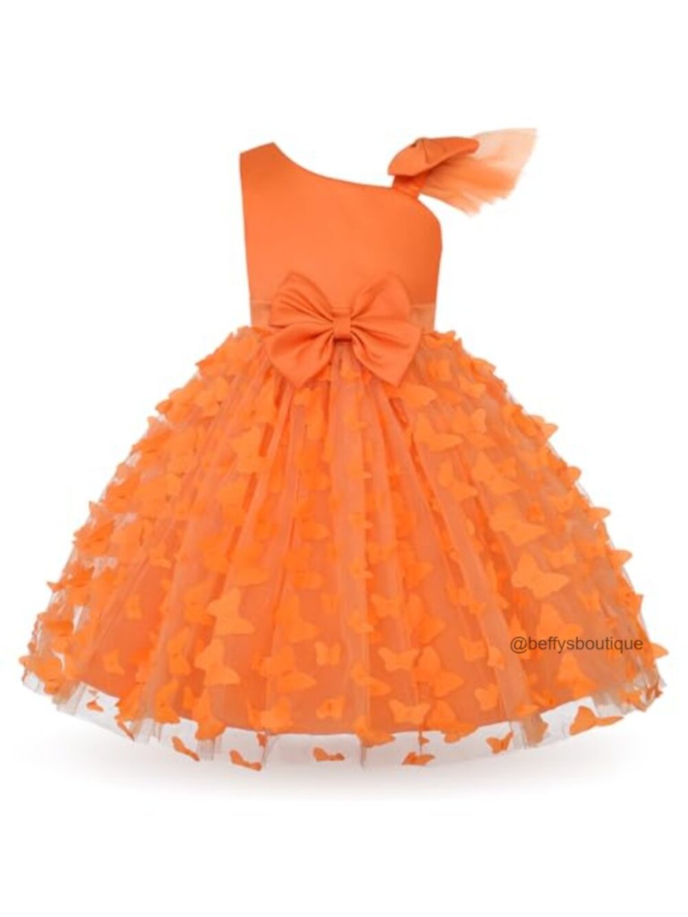 Flower Girl Tulle Dress with Butterfly Appliques